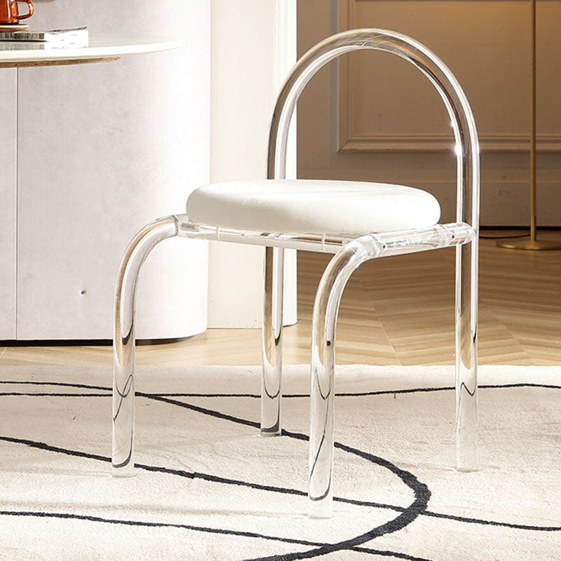 Contemporary Nordic Acrylic Velvet Sponge Round Arched Dining Chair Backrest For Dining Room DFM-F