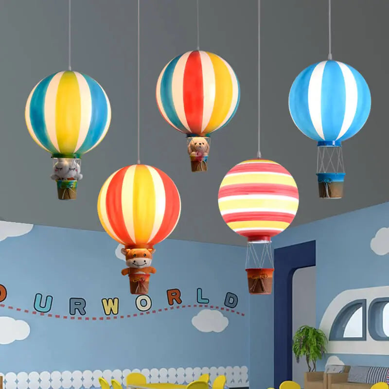 Scandinavian Modern Creative Hot Air Balloon Iron Acrylic 1-light Pendant Light BulbSquare