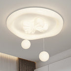 Lumendat Contemporary Creative Kids Round Bow Orb Iron Rolled Plastic LED Flush Mount Ceiling Light For Bedroom Lumendat