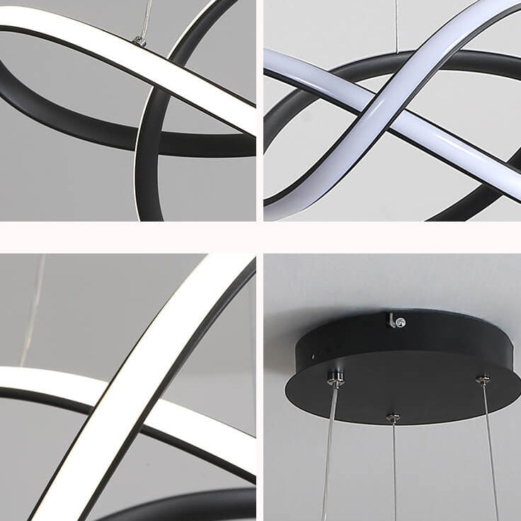 Modern Minimalist Ring Aluminum Strip LED Pendant Light
