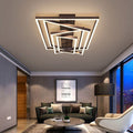 Modern Minimalist Aluminum Finish Multi-layer Rectangular Frame LED Flush Mount Ceiling Light for Living Room BulbSquare
