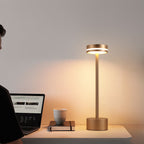 Modern Minimalist Cylindrical Metal Acrylic USB LED Table Lamp Lumendat