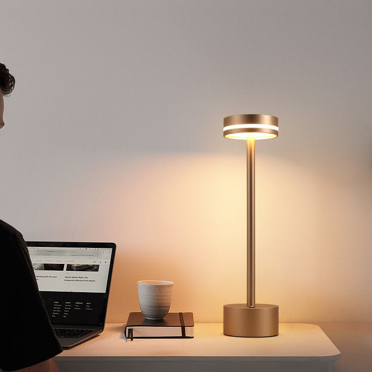 Modern Minimalist Cylindrical Metal Acrylic USB LED Table Lamp Lumendat