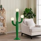 Contemporary Creative Cactus Resin Glass 3-Light Standing Floor Lamp For Living Room Lumendat