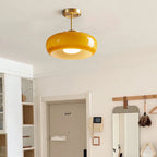 Contemporary Scandinavian Oval Iron Copper Glass 1-light Pendant Light for Bedroom