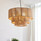 Contemporary Boho Iron Twine Round 3-light Pendant Light for Dining Room