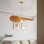 Japanese Minimalist Rope Weaving Straw Hat Round 1-light Pendant Light BulbSquare