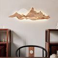 Modern Art Deco Round Mountain Shaped Wood Acrylic LED Wall Sconce Lamp For Living Room Lumendat