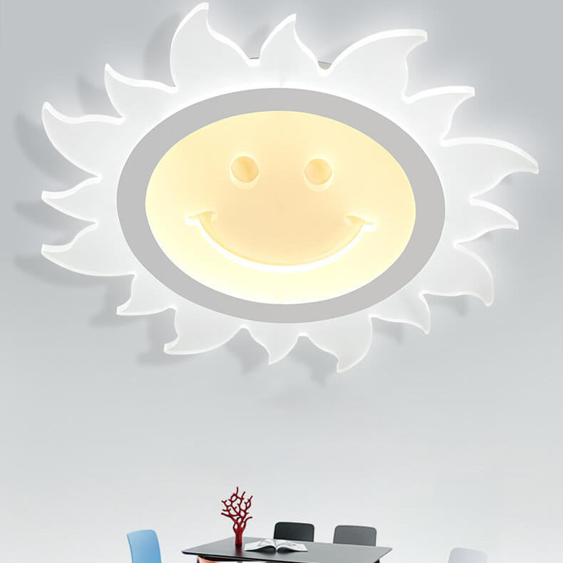 Creative Cartoon Smiley Sun LED Flush Mount Ceiling Light Lumendat