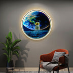 Lumendat Modern Creative Children's Wrought Iron Imitation Moon LED Wall Sconce Lamp Lumendat