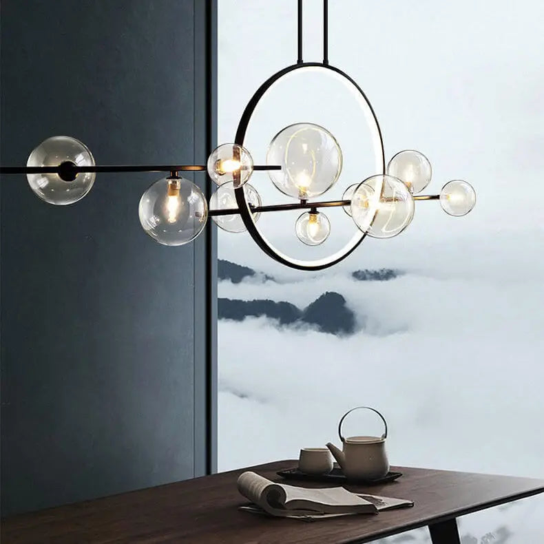 Modern Glass Long Bubble Magic Bean Island Light 7/10 Light Chandelier Lumendat