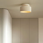 Contemporary Nordic Cream Style Hand Sculpted Stripes Resin Round 1-Light Flush Mount Ceiling Light For Entryway Lumendat
