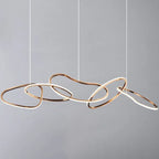 Contemporary Nordic Stainless Steel Round Toroidal LED Chandeliers for Dining Room Lumendat