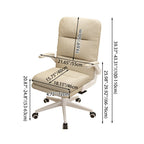 Modern Minimalist Rectangular Faux Nappa Leather Nylon Desk Chair Backrest Armrest For Home Office DFM-F