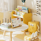Lumendat Contemporary Creative Square Cheese Kids Plastic Bookshelf 2-Tier For Bedroom Lumendat