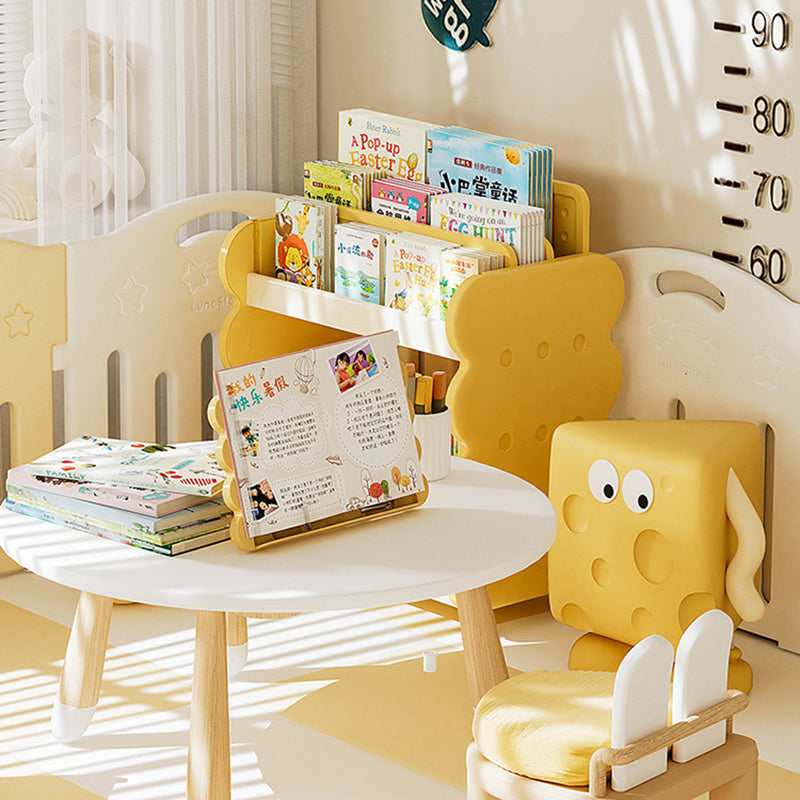 Lumendat Contemporary Creative Square Cheese Kids Plastic Bookshelf 2-Tier For Bedroom Lumendat