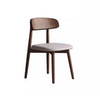 Traditional Vintage Square Rubberwood Solid Wood PU Leather Foam Sponge Armless Dining Chair For Dining Room DFM-F