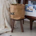 Lumendat Contemporary Creative Round Cookie-Shaped Black Walnut Solid Wood Kids Low Stool For Living Room Lumendat