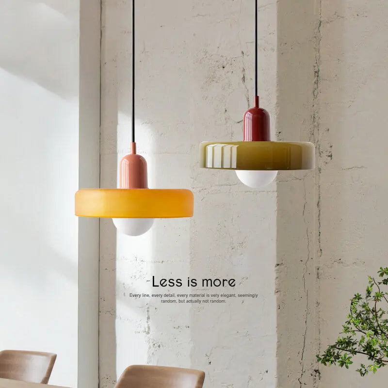 Vintage Colorful Glass Dish Shape 1-light Pendant Light modern luxury lighting fixture
