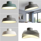 Nordic Minimalist Round Pot Iron LED Flush Mount Ceiling Light BulbSquare