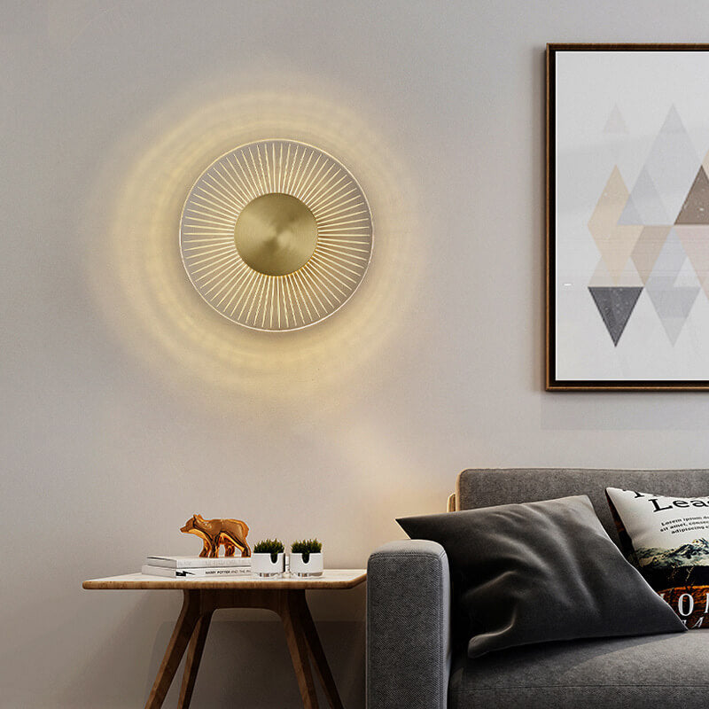 Industrial Full Copper Round Line Design LED Wall Sconce Lamp Lumendat