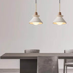 Nordic Minimalist White Cement 1-light Tapered Pendant Light modern luxury lighting fixture