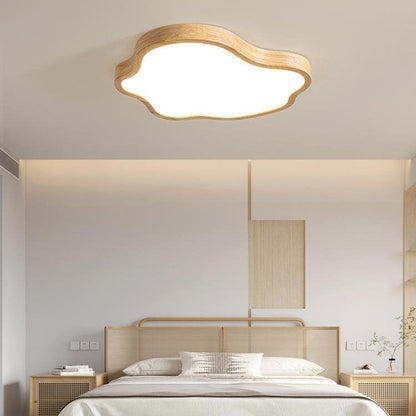 Japanese Minimalist Log Clouds Acrylic LED Flush Mount Ceiling Light