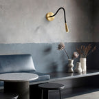 Simple Hose Spotlight Brass LED Reading Wall Sconce Lamp