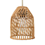 Vintage Rattan Weaving Dome Column 1-light Pendant Light BulbSquare