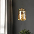 Contemporary Scandinavian Cylinder Oval Glass 1-light Pendant Light for Bedroom Lumendat