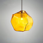 Modern Simplicity Irregular Shape Glass 1-light Pendant Light for Living Room BulbSquare