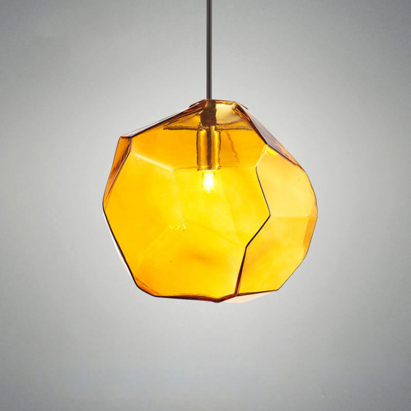 Modern Simplicity Irregular Shape Glass 1-light Pendant Light for Living Room BulbSquare