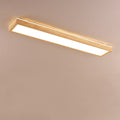 Japanese Minimalist Log Rectangular Walnut LED Flush Mount Ceiling Light BulbSquare
