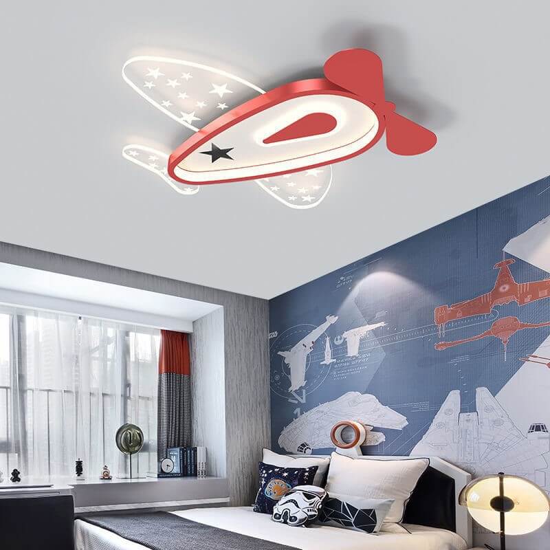 Lumendat Cartoon Creative Aircraft Iron Acrylic Kids LED Flush Mount Ceiling Light Lumendat