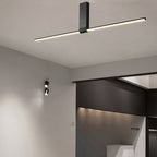 Modern Minimalist Aluminum Acrylic Strip Rectangle LED Semi-flush Mount Ceiling Light for Hallway BulbSquare