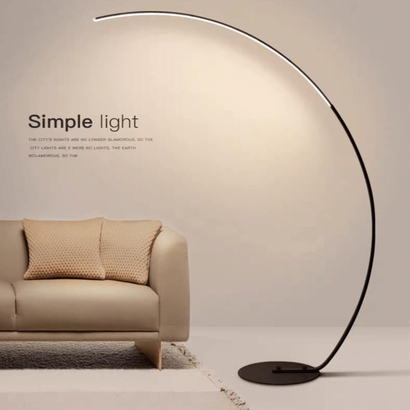 Fishing Rod Shaped 1-Light Arc Circular LED Floor Lamps Lumendat