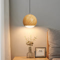 Japanese Wood Grain Round Oval Iron 1-light Pendant Light BulbSquare