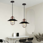 Industrial Creative Wrought Iron Conical Column Frame 1-Light Pendant Light