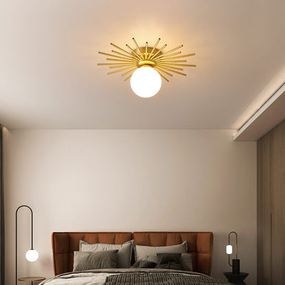 Glass Ball 1-light Semi-flush Mount Lighting