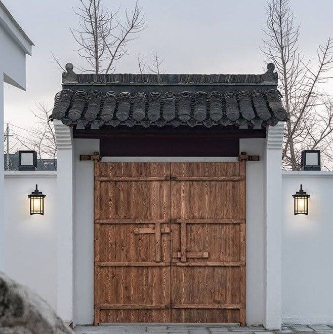 Modern Waterproof Solar Aluminum Chinese Pavilion Shape 1-Light Wall Sconce Lamp Lumendat