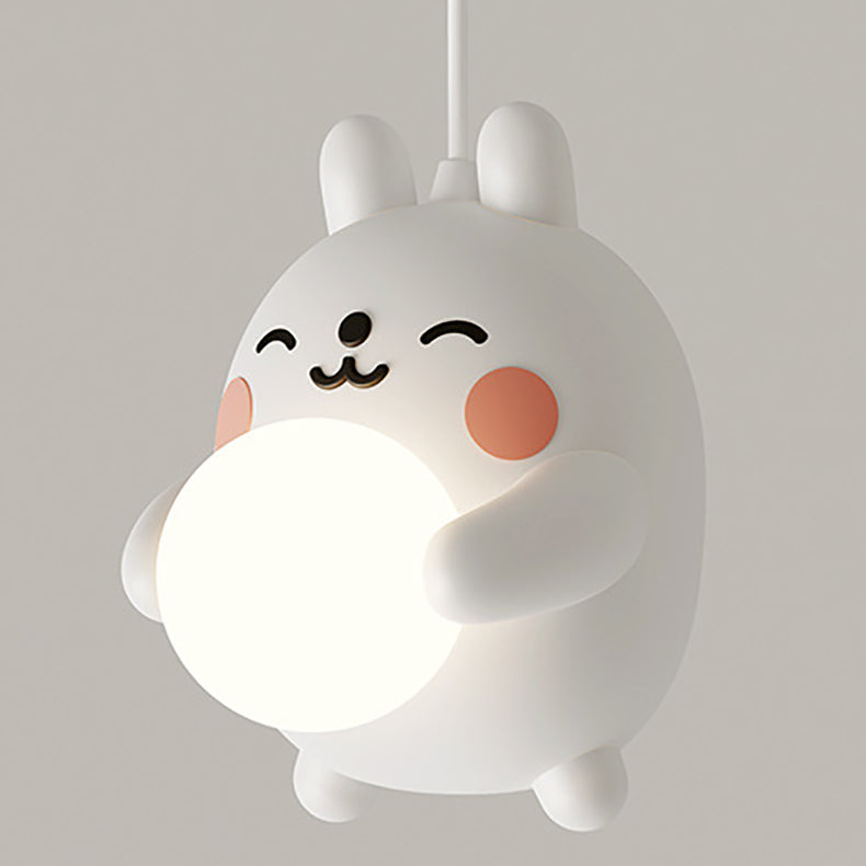 Lumendat Modern Art Deco Kids Iron Acrylic Rabbit LED Pendant Light For Bedroom Lumendat