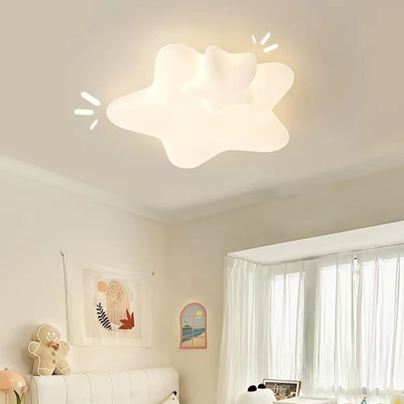 Lumendat Contemporary Creative Kids Star Moon Iron PE LED Flush Mount Ceiling Light For Bedroom Lumendat
