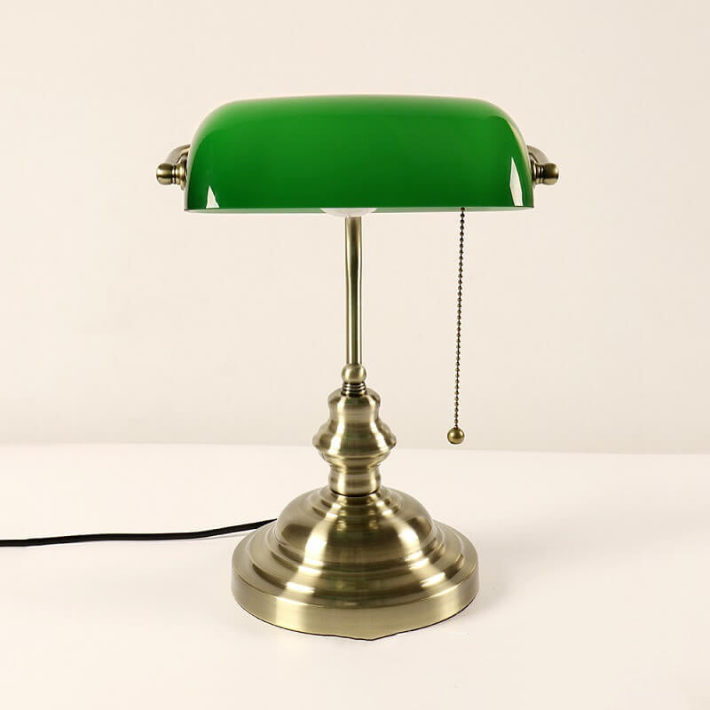 Retro Colored Glass Metal Base 1-Light Zipper Table Lamp Lumendat