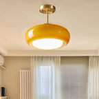 Contemporary Scandinavian Oval Iron Copper Glass 1-light Pendant Light for Bedroom