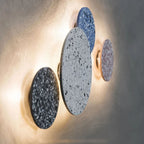 European Modern Round Textured Marble LED Wall Sconce Lamp Lumendat