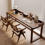 Traditional Rustic Rectangular Wood Desks Two Legs For Home Office DFM-F
