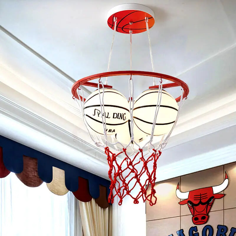 Creative Cartoon Basketball 3-light Kids Chandelier Lumendat