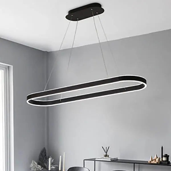 Modern Minimalist Light Luxury Oval Aluminum LED Chandelier BulbSquare