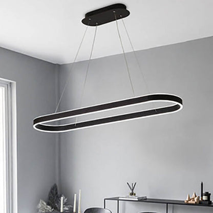 Modern Minimalist Light Luxury Oval Aluminum LED Chandelier