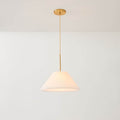 Contemporary Scandinavian Pleated PVC Fabric Hardware Drum Cone 1-Light Pendant Light for Living Room Lumendat